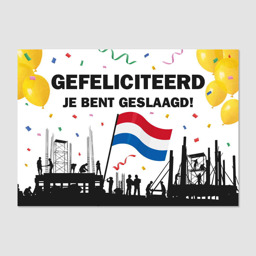 Bouwmensen Geslaagd kaartje