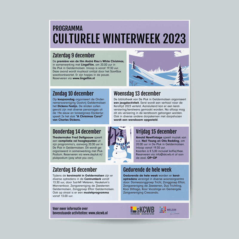 Stichting Kunst & Cultuur West Betuwe Winterweek poster